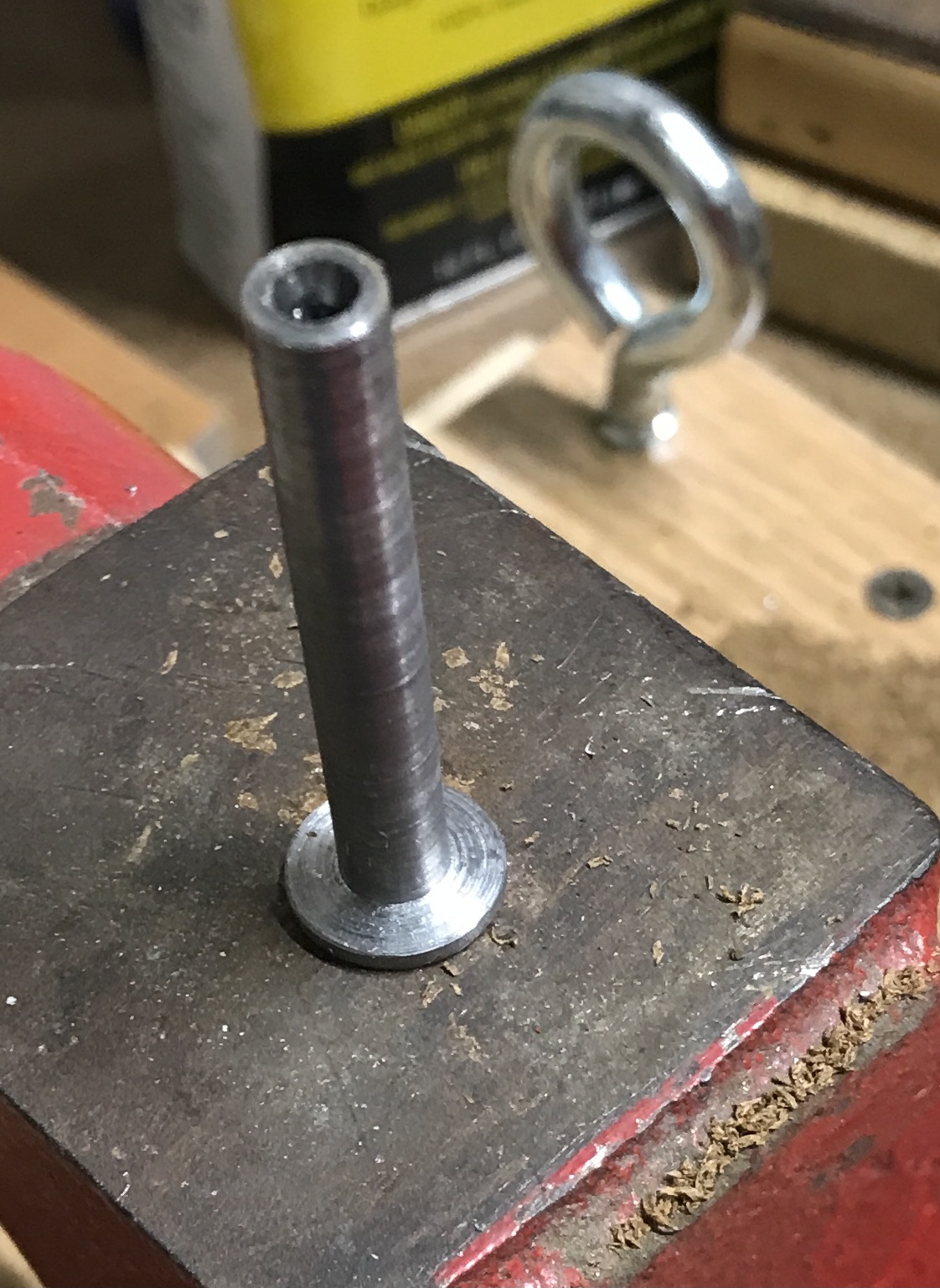 The rivet to hold the handle on the wrench